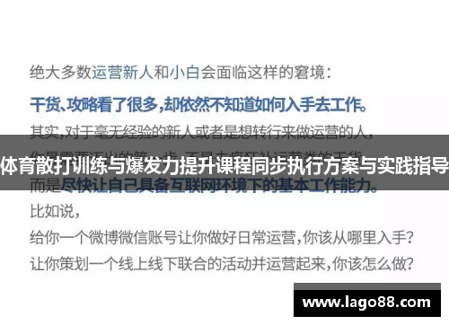 体育散打训练与爆发力提升课程同步执行方案与实践指导